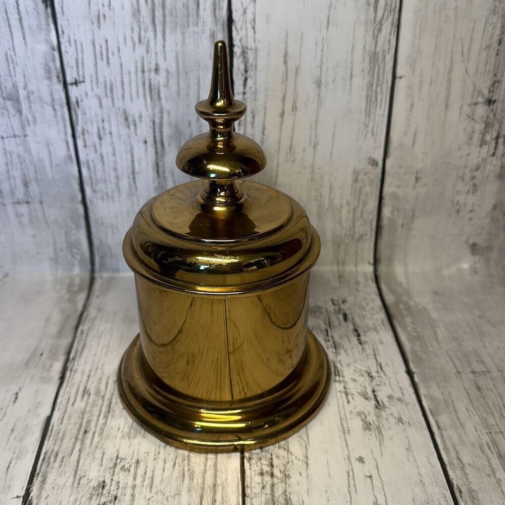 Vintage Brass Table Home Decor Removable Top 7”